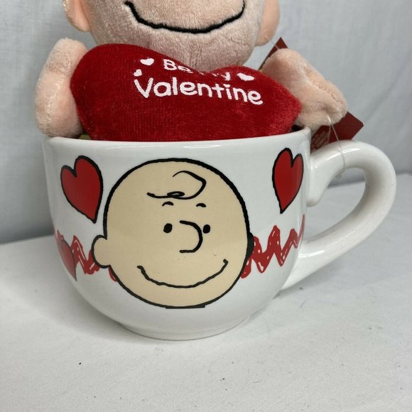 Peanuts Plush Charlie Brown Mug Be My Valentine - Picture 2 of 9